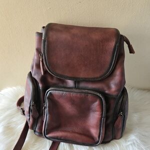 IVTG  Leather Backpack for Women's Vintage Brown